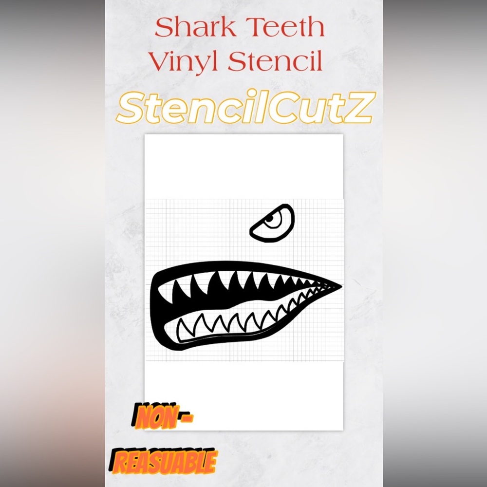 Shark Teeth Vinyl Stencil
